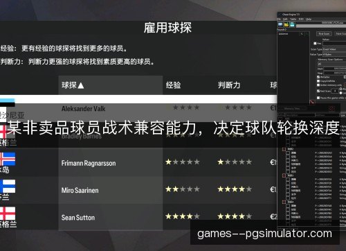 某非卖品球员战术兼容能力，决定球队轮换深度